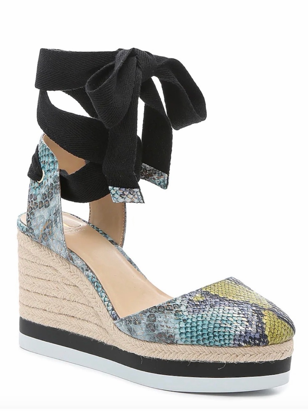 JLO Jennifer Lopez Jalina Espadrille Wedge Animal Snake Print Sandal Size 7